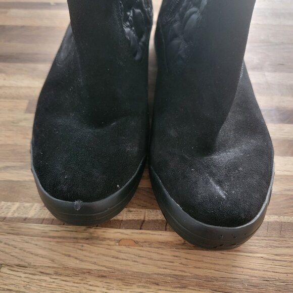 Coach Talen Womens Black Leather Quilted Winter Boots Zip Up Faux Fur Q244 - Picture 7 of 14